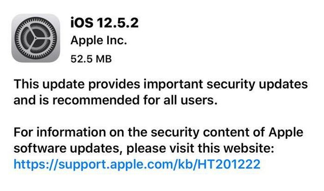 沙溪镇苹果手机维修分享iOS12.5.2发布，建议所有老苹果用户安装 